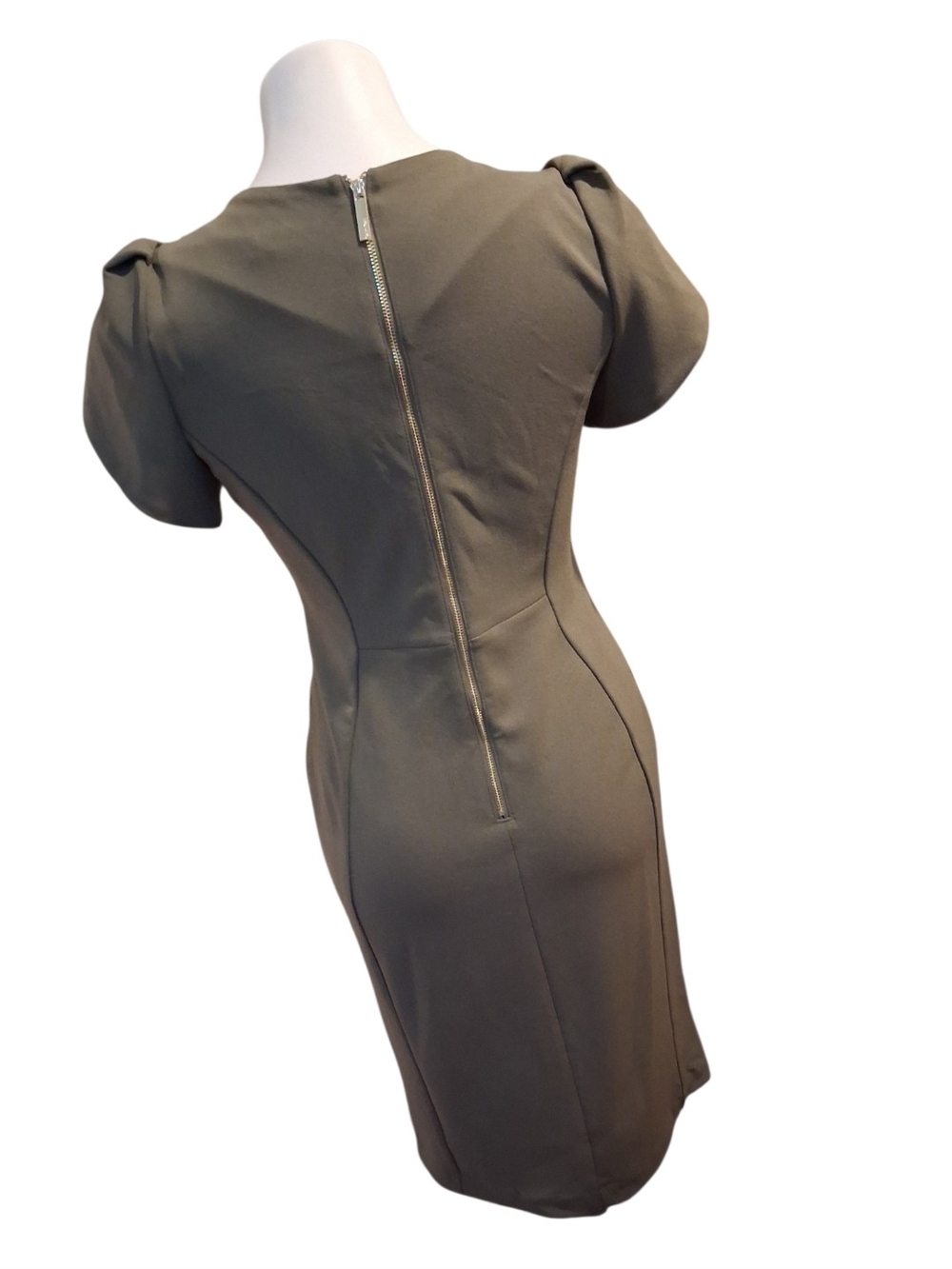 Calvin Klein Olive Green Midi Sheath Dress - Picture 4 of 5